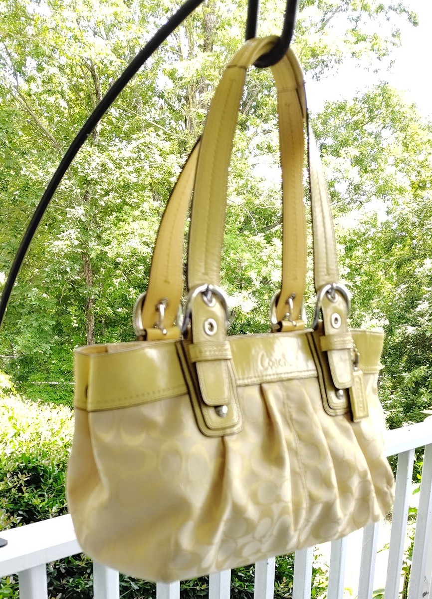 Coach F13742 Yellow Soho Y2K Signature C Canvas Shoulder Bag w