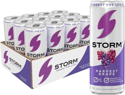 STORM Harvest Grape, Fitness & Wellness Energy Drink, 12 Fl Oz Large, Grape