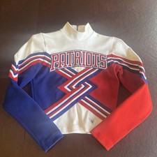 Vintage Varsity Brand Patriots Cheerleader Sweater Uniform Top Small