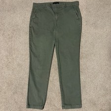 Banana Republic Women s 8 Sloan Fit Chino Pants Green Cropped Ankle Stretch