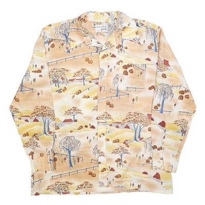 SUTTON PLACE Herren Beige Hemd XL Langarm Button-Up Outdoor Freizeit