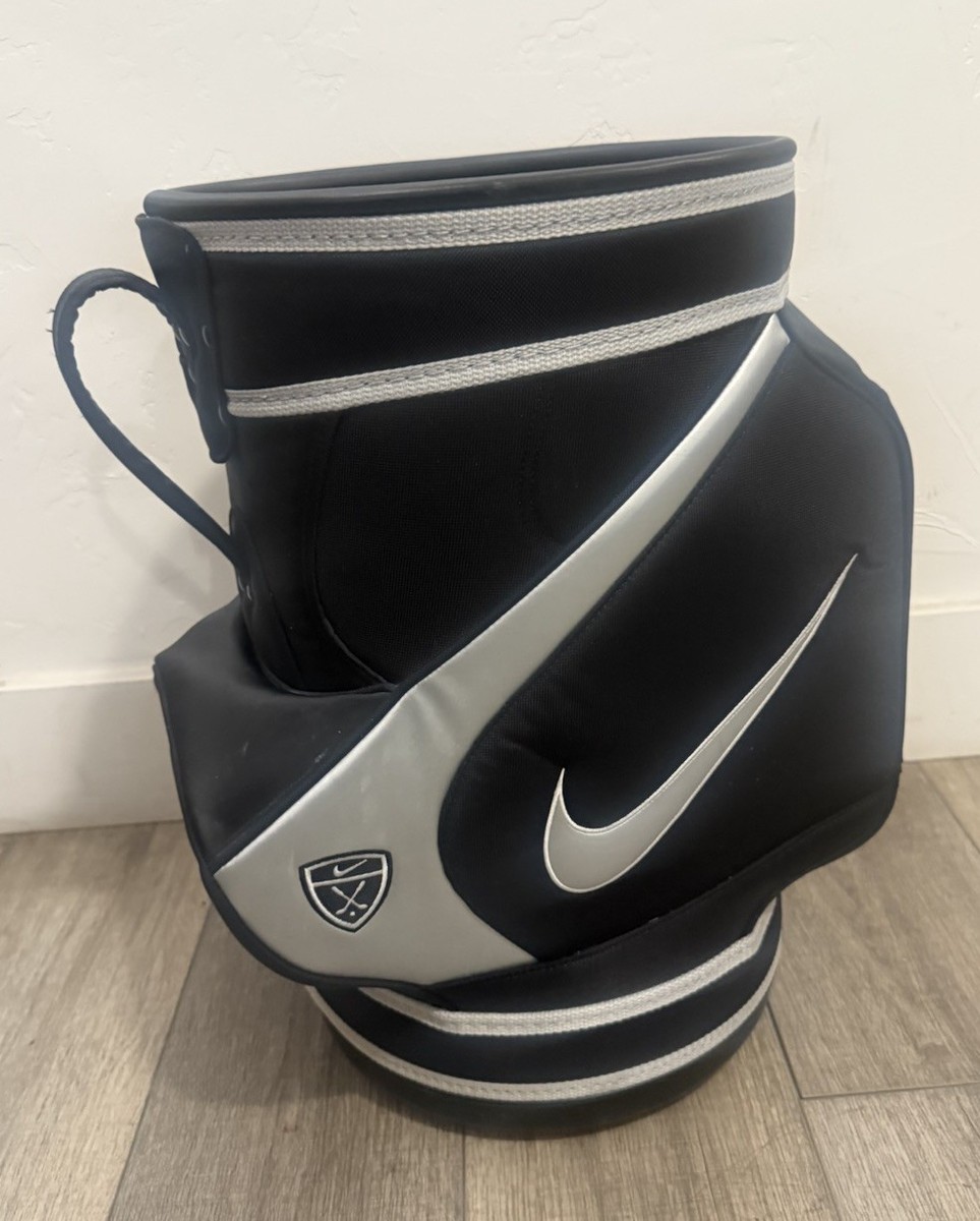 Vtg NIKE GOLF mini range bag carry bucket black/silver size 11X18