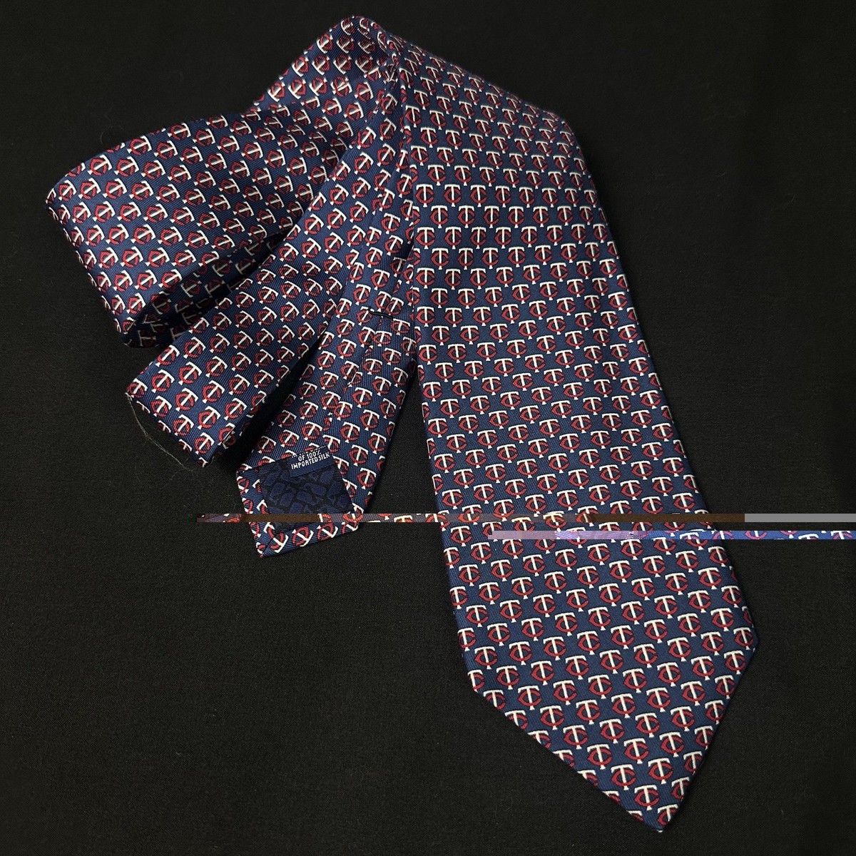 Vineyard Vines Minnesota Twins Custom Collection Silk Tie MLB Logo Navy Mens View 3
