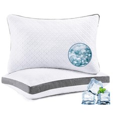 Tencel Pillows Queen Size Set of 2, Shredded Memory Foam Pillows, 20"x30"Cool...