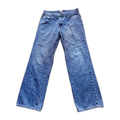 Vintage J.Crew Mens Jeans 34x32 Relaxed Fit Visible Mending Sashiko Repair Denim