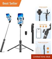 67" Adjustable Selfie Stick Tripod with 360  Rotation  Wireless Remote Control