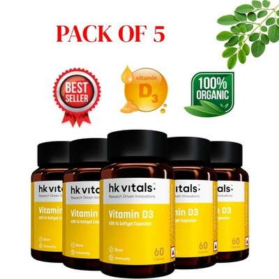 HK Vit.als Vitamin D3 600 IU Capsules 60 Softgels Pack of 5