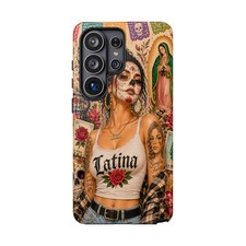 Latina Sugar Skull Phone Case Dia De Los Muertos iPhone Case
