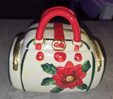 Adina Collectibles Hand Painted Handbag Christmas Cookie Jar 16x14x10cm