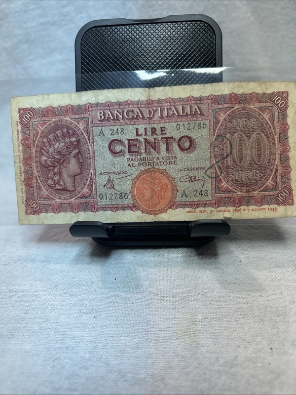 1943 BANCA D' ITALIA LIRE CENTO 100