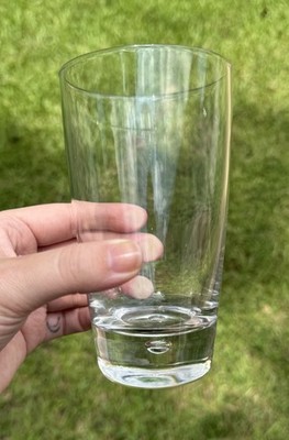 BORMIOLI ROCCO LUNA PATTERN WATER COOLER GLASSES BUBBLE BOTTOM - SET OF 2