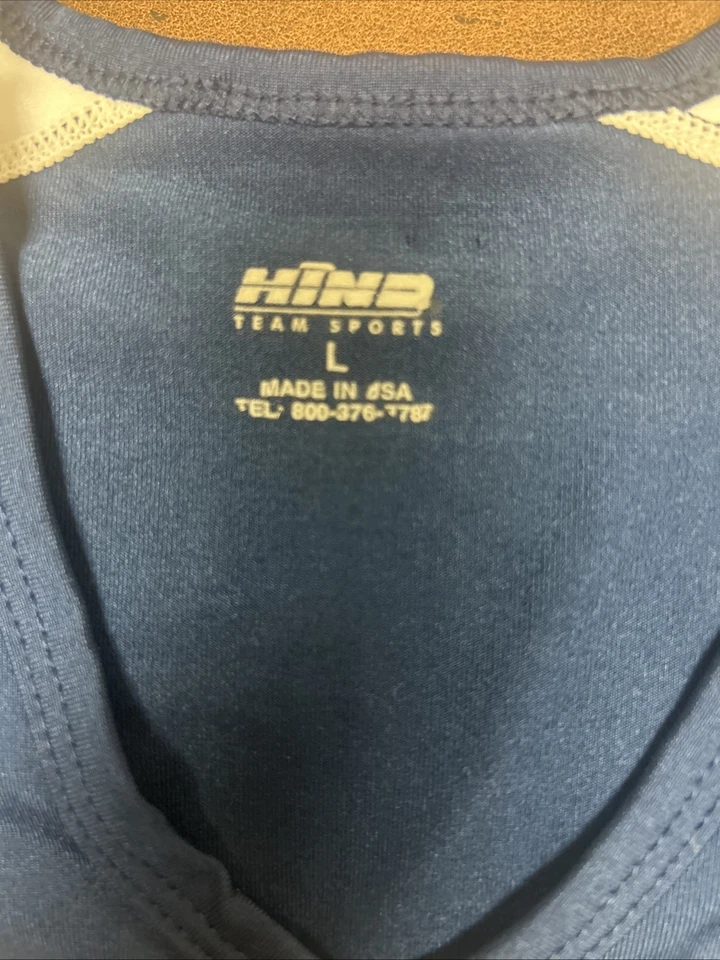 Vintage HIND EUA Jogo Usado? Camiseta de vôlei feminina azul tamanho grande - Imagem 4 de 4