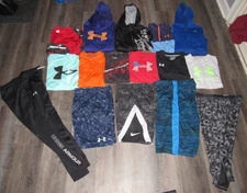 All UNDER ARMOUR ADIDAS NIKE Lot Shirts Pants Shorts Sweatshirts Boy's XL 18