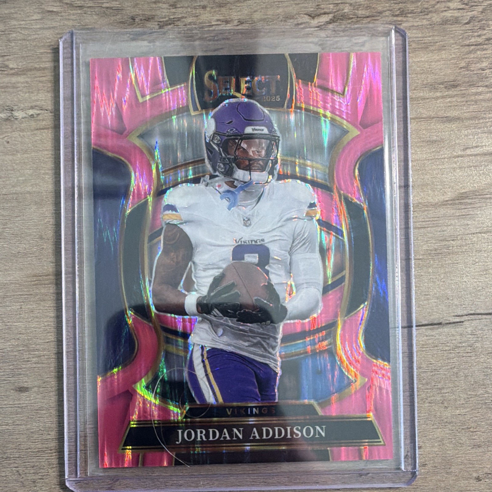 2025 Panini Select - Concourse Jordan Addison #65 Pink Shock Prizm