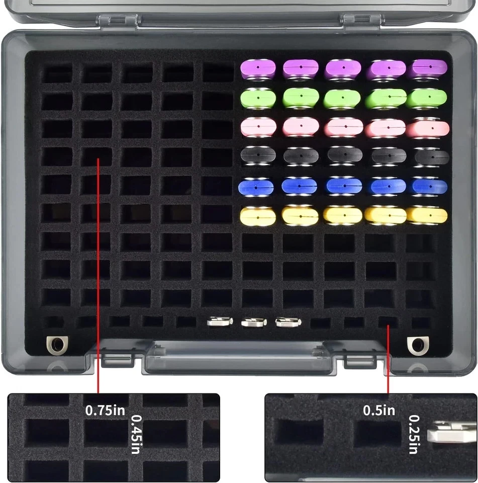 Custodia unità flash chiavetta USB organizer di archiviazione scheda SD - contiene 104 pezzi pollice - Immagine 2 di 4