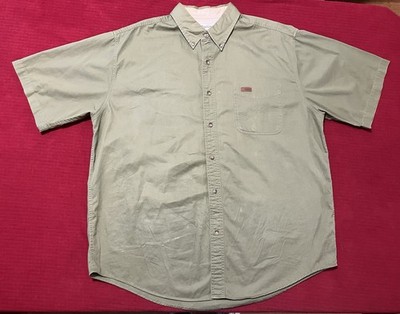 Carhartt Button Down Shirt Green Short Sleeve Cotton S132FGN Men s Size XL