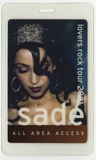 Sade All Area Laminated Backstage Pass - 2001 Lovers Rock Tour