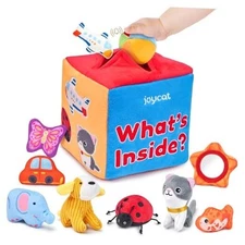  Baby Toys 6-12 Months - Mystery Soft Box with 10 Sensory Objects, Rattle, 