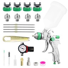 HVLP Spray Gun Kit with 1.4/1.7/2.0/2.5mm Nozzles, Green-1.4/1.7/2.0/2.5mm