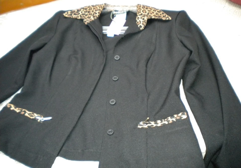 Brioche/California Mujer Junior 3 Pantalones Suite Negro Poliéster Estampado Animal Borde Foto 4 de 4