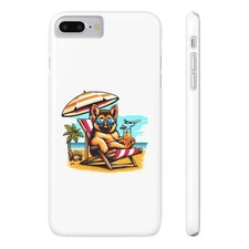Slim Phone Case for Wireless Charging - German Shepherd Beach Design Cover
