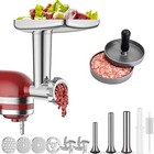 Stainless Steel Meat Grinder for KitchenAid Mixer, Grinder, Metal Silver 