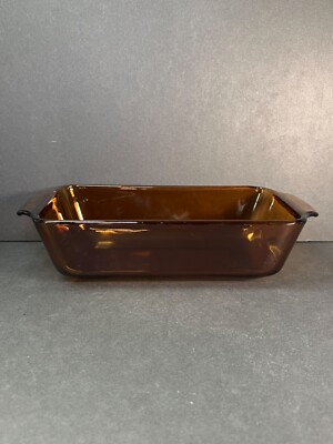 Anchor Hocking/Fire King  Harvest Amber  #441 1 Qt Glass Bread Loaf Baking Dish