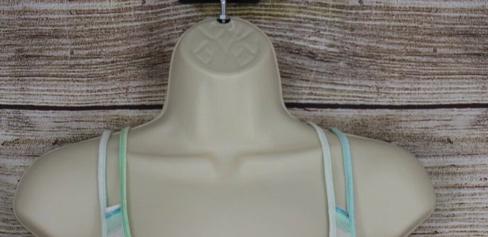 Camiseta sin mangas Victorias Secret Tee Shop para mujer talla pequeña entrecruzada a rayas azul Foto 4 de 4