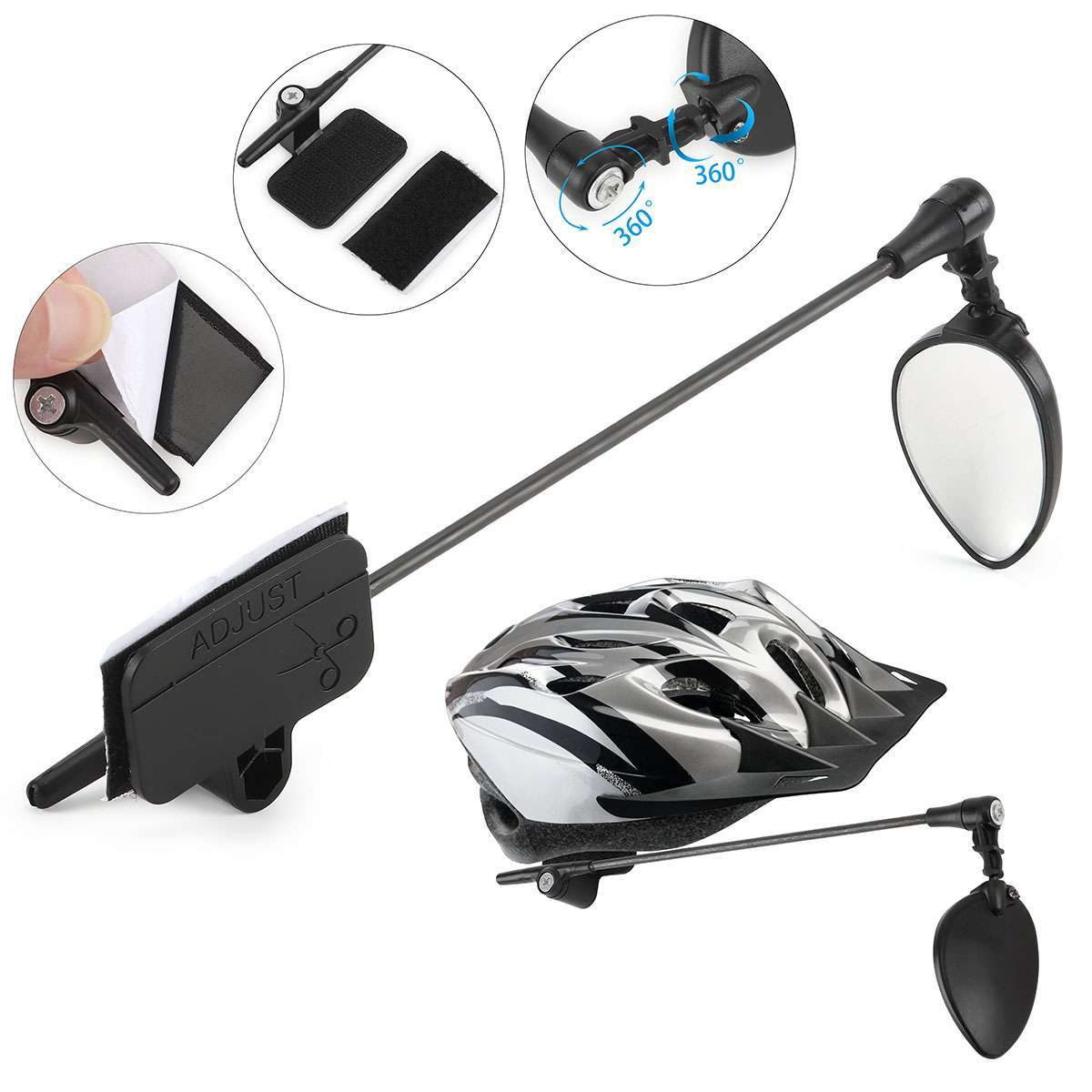 bike helmet morror EVT Safe Zone Bicycle Mirror so you can adjust it just right Blackburn Helmet Mirror - The