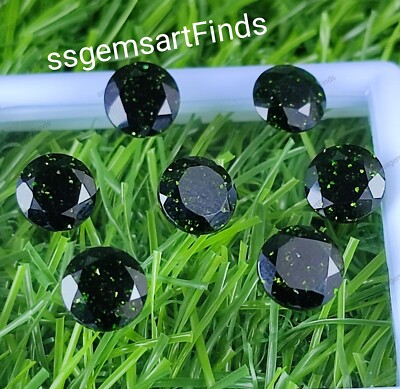 Natural green Sandstone Faceted round Shape Loose Gemstone For Making Jewelry