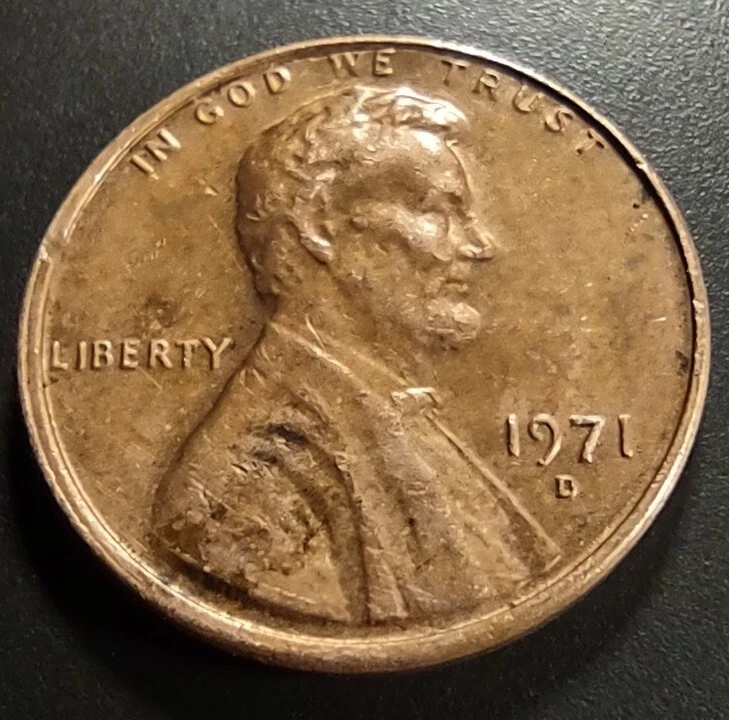 1971 D Lincoln Memorial Cent Denver Mint Penny Doubled Rim & Date - Image 4 of 4
