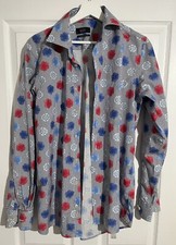 Eton Shirt Men’s Long Sleeve 100% Cotton Striped Floral Size 15.5” / 39