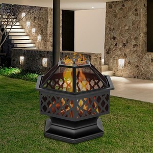 24" Hex Shape Patio Fire Pit Outdoor Home Garden Backyard ... 24" Hex Shape Patio Fire Pit Outdoor Home Garden Backyard ... on Zeny 24 Inch Outdoor Hex Shaped Patio Fire Pit Home Garden Backyard Firepit Bowl Fireplace id=42725