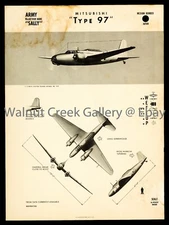 WWII Aircraft ID Poster, Mitsubishi Ki-21 "Sally", Art Print on 11x14" 09225