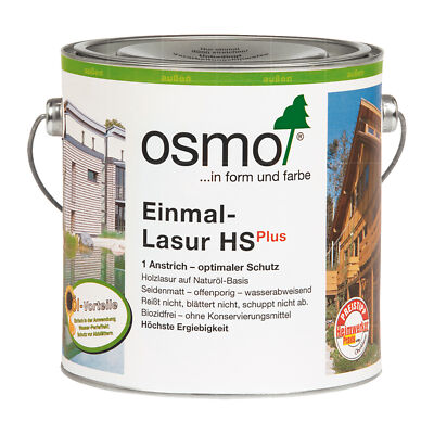 OSMO Einmal-Lasur HS Plus 2.5 Liter Deckfarbe Holzschutz Holzlasur FARBWAHL