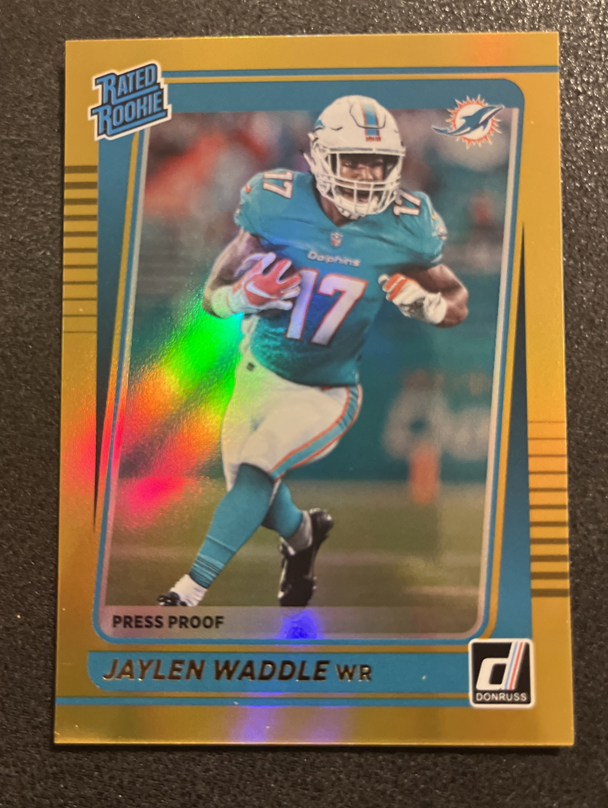 2021 Donruss Jaylen Waddle Rated Rookie Premium Gold Press Proof Rookie RC #263