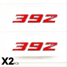 2pc Red 392 Badge Emblem Chrome Trim Fits Mopar 392 Hemi - 1 Pair