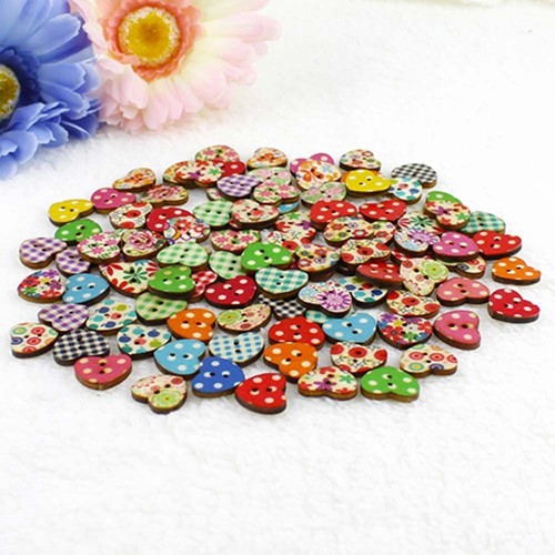 Scrapbooking Sewing Buttons Heart Shape Button Wood Button Apparel Sewing - Picture 7 of 12