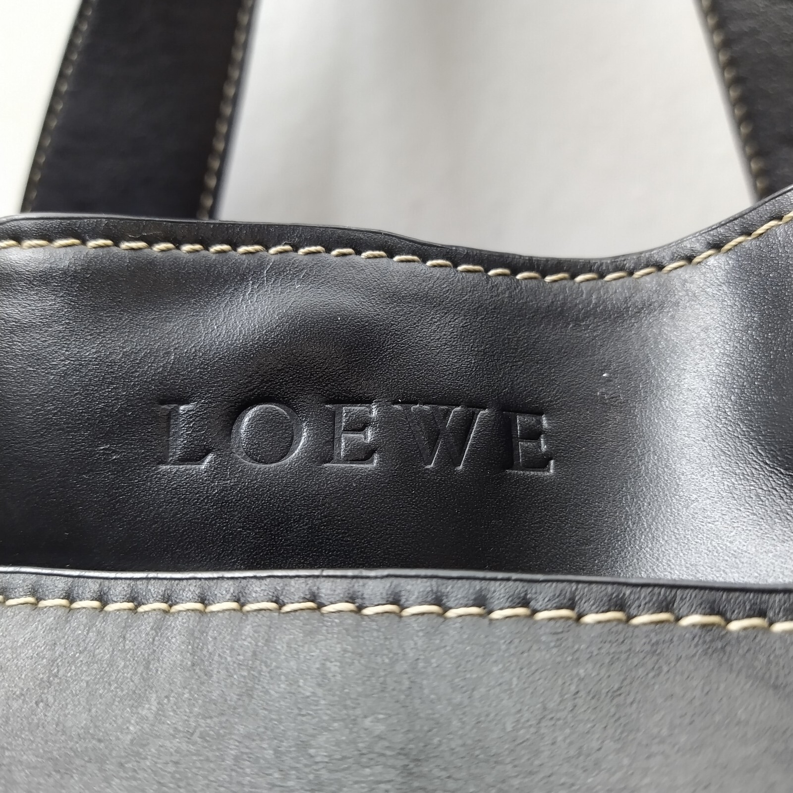 Loewe Black Leather Drawstring Pockets Double Han… - image 6