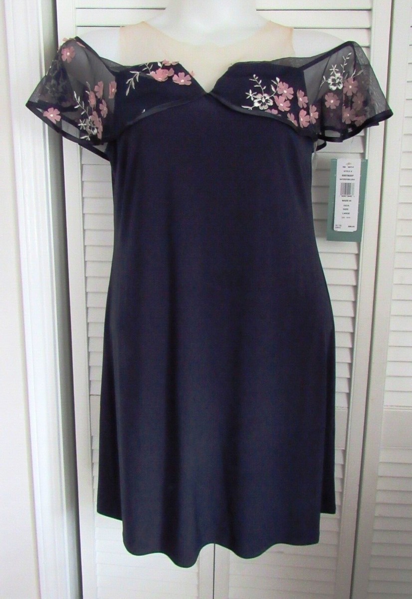msk off the shoulder dress MSK Women's Illusion-Mesh Off-The-Shoulder Dress Black Size Medium