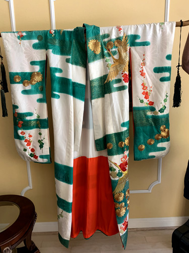 Authentic Antique Japanese Silk Ceremonial Kimono Visiting Dress