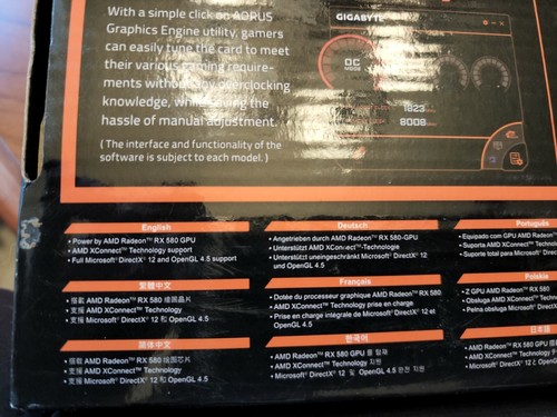 Gigabyte Radeon RX580 Gaming 4G PCIE 3 GDDR 5 Freesync 2 VR READY Video Card - Picture 12 of 12