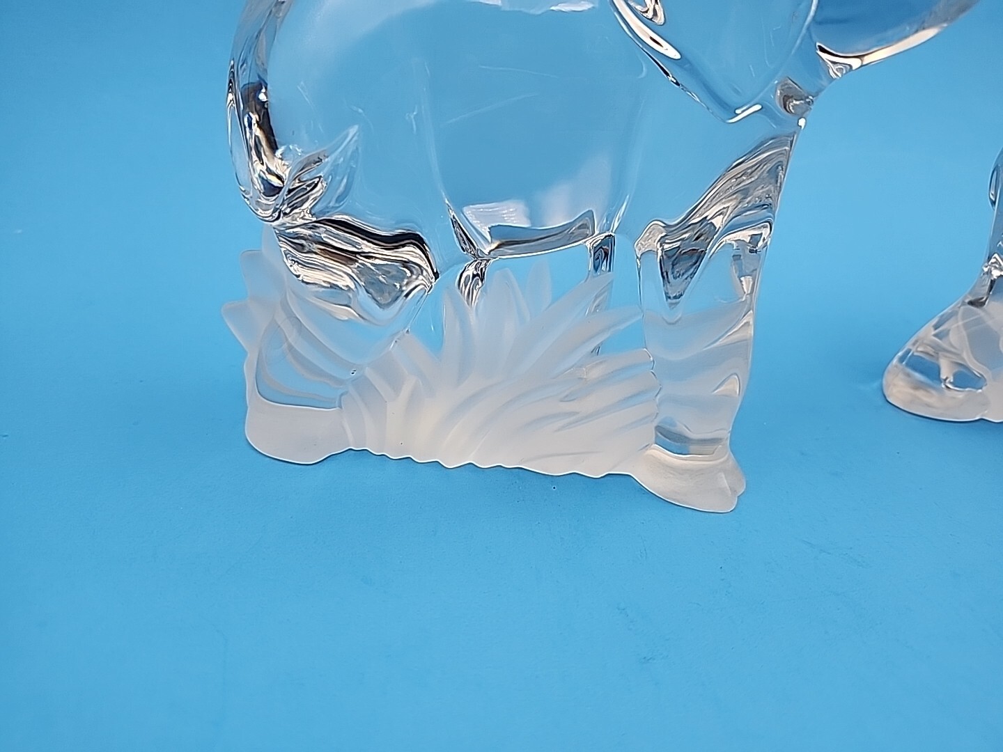 2 Lenox Elephants- Animal Collection- Fine Crystal Made In Germany Trunks Up 