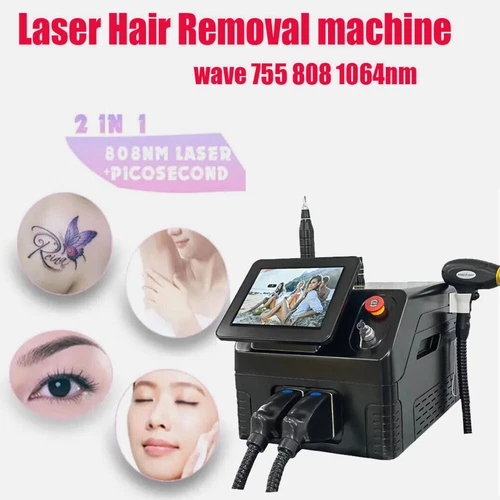 New 2 In1 808nm Diode Laser Nd Yag Laser Pico Laser Tattoo Hair Removal Machine