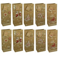 10 Stk. FlaschentüTen GeschenktüTen Weihnachten WeihnachtstüTen ,Versch. GrößEn