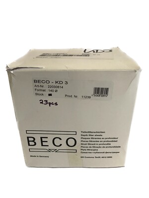 (23) BECO KD3 140mm Depth Filter Sheets Clarifying Coarse Filtration Application