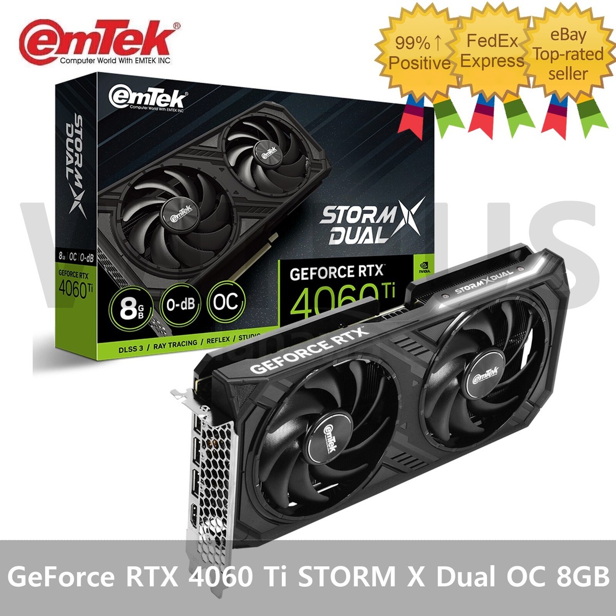 emTek GeForce RTX 4060 Ti STORM X Dual OC D6 8GB Gaming Graphic