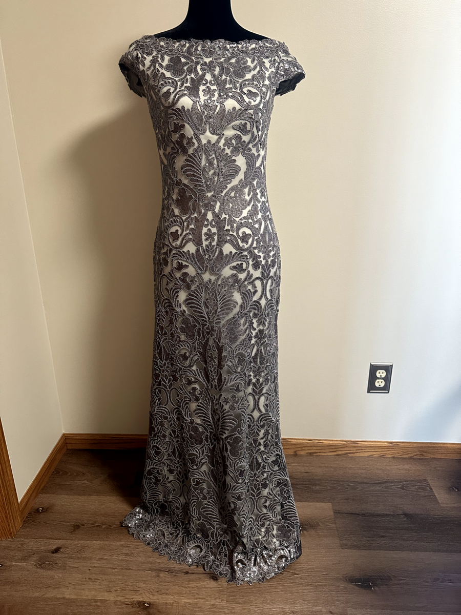 Tadashi Shoji BHLDN Odette Off-Shoulder Sequin Mesh Column Gown