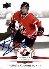 Rebecca Johnston Signed 2014 Upper Deck Canada Women Card #75 Team Canada