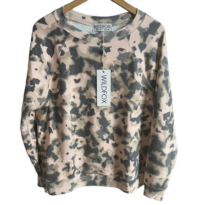 Wildfox Sommers Sweatshirt Womens Medium Tortoiseshell Baggy Beach Jumper Top 